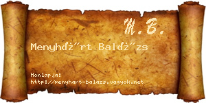 Menyhárt Balázs névjegykártya